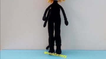 عروسک بافتنی فانتزی پسرانه|عروسک بافتنی گربه سیاه